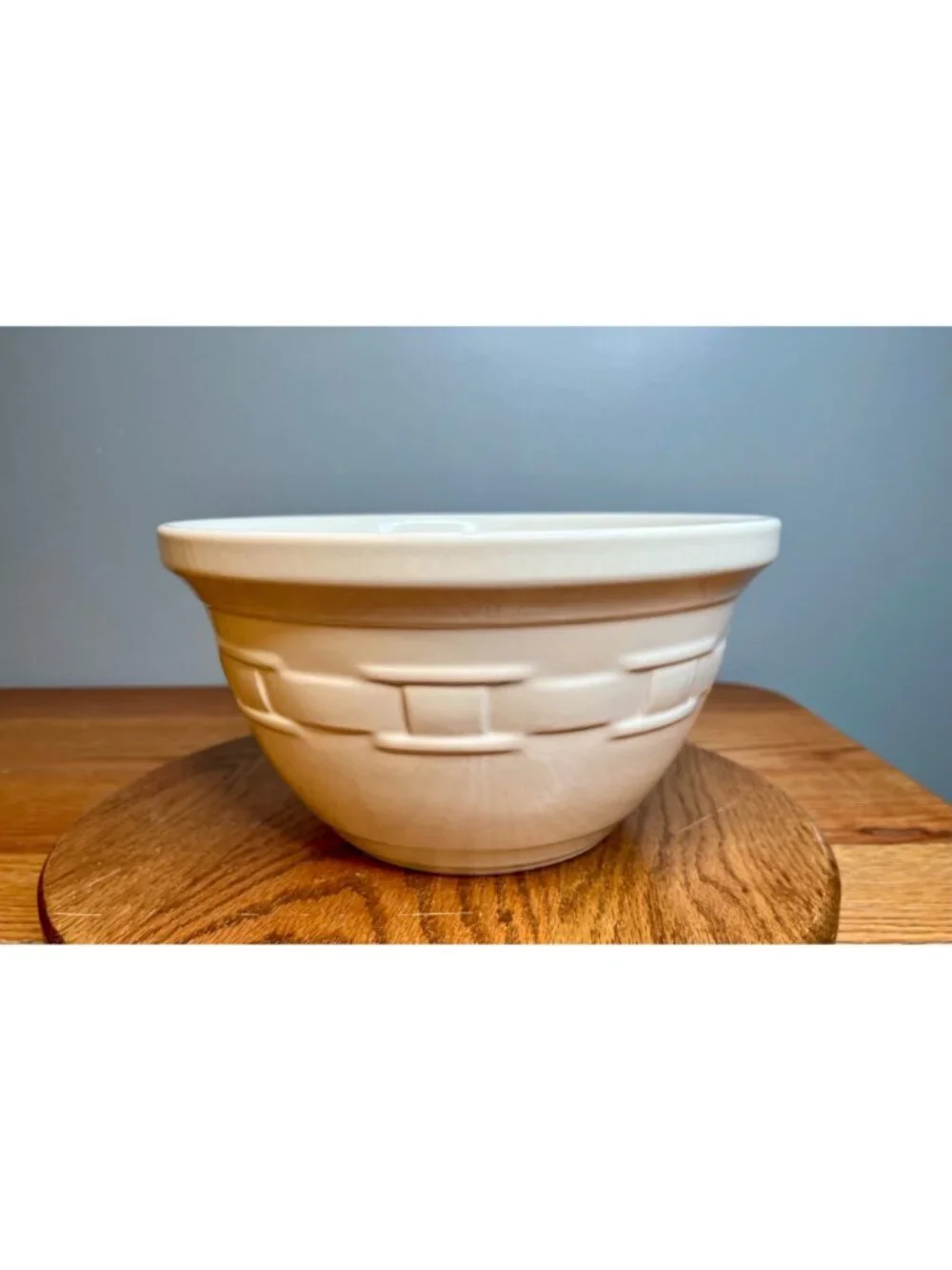 Longaberger Woven Traditions Ivory Large Mixing Bowl 10 inches